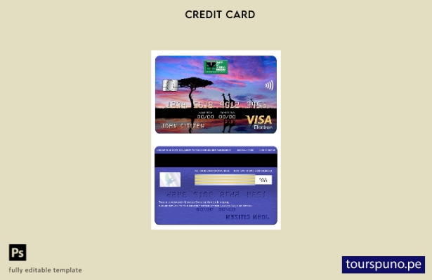 listo para imprimir la plantilla electrónica de visa del Banco de África de Ugan